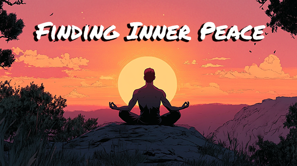 Finding inner peace easily image of man meditating before sunset Finding inner peace easily image of man meditating before sunset